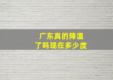 广东真的降温了吗现在多少度