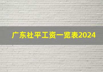 广东社平工资一览表2024