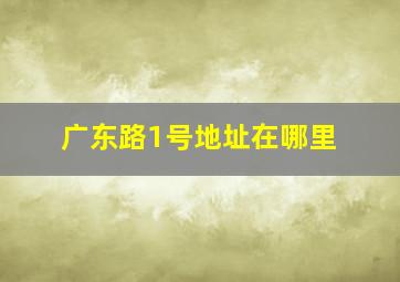 广东路1号地址在哪里