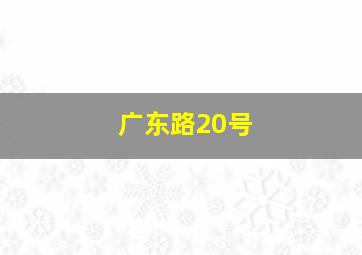 广东路20号