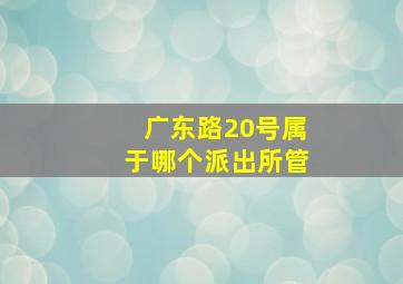 广东路20号属于哪个派出所管