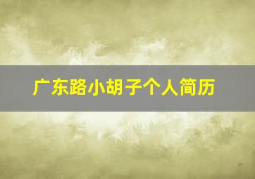 广东路小胡子个人简历