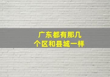 广东都有那几个区和县城一样