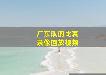 广东队的比赛录像回放视频