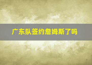 广东队签约詹姆斯了吗