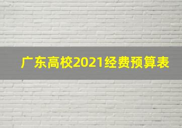 广东高校2021经费预算表