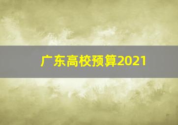 广东高校预算2021