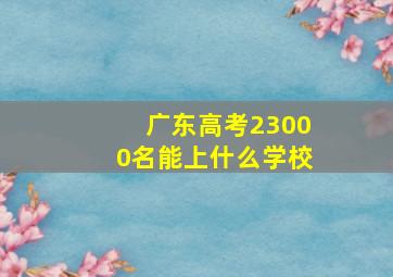 广东高考23000名能上什么学校