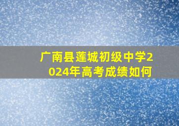 广南县莲城初级中学2024年高考成绩如何