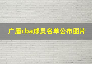 广厦cba球员名单公布图片