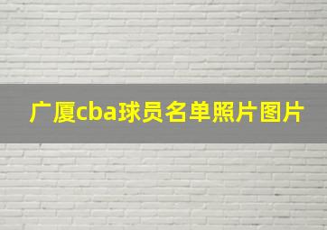 广厦cba球员名单照片图片