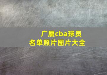 广厦cba球员名单照片图片大全