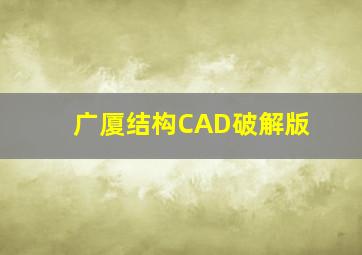 广厦结构CAD破解版