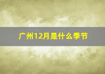 广州12月是什么季节