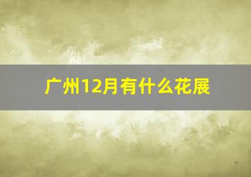 广州12月有什么花展