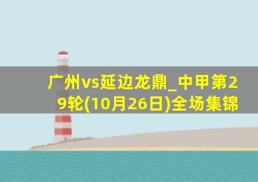 广州vs延边龙鼎_中甲第29轮(10月26日)全场集锦