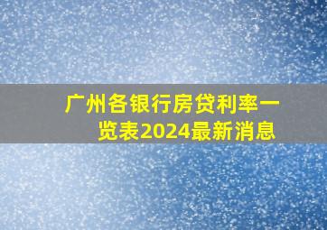 广州各银行房贷利率一览表2024最新消息