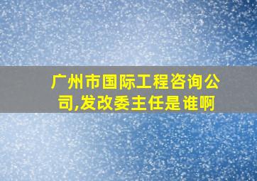 广州市国际工程咨询公司,发改委主任是谁啊