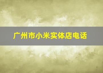 广州市小米实体店电话