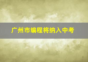 广州市编程将纳入中考