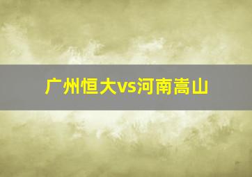 广州恒大vs河南嵩山