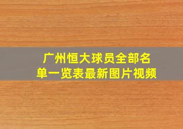 广州恒大球员全部名单一览表最新图片视频