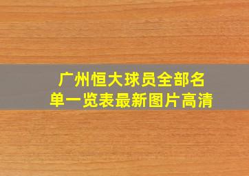 广州恒大球员全部名单一览表最新图片高清