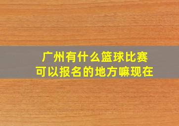 广州有什么篮球比赛可以报名的地方嘛现在