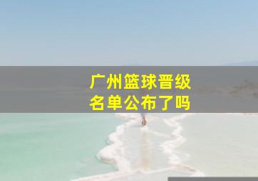 广州篮球晋级名单公布了吗