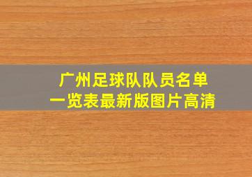 广州足球队队员名单一览表最新版图片高清