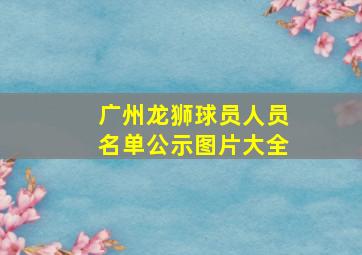 广州龙狮球员人员名单公示图片大全