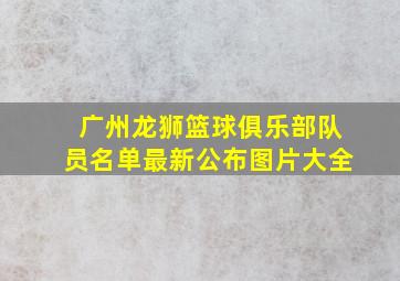 广州龙狮篮球俱乐部队员名单最新公布图片大全