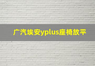 广汽埃安yplus座椅放平