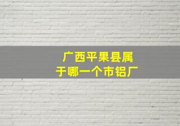 广西平果县属于哪一个市铝厂