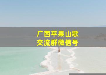 广西平果山歌交流群微信号