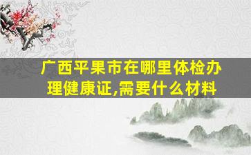 广西平果市在哪里体检办理健康证,需要什么材料