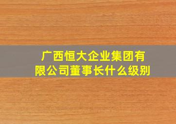 广西恒大企业集团有限公司董事长什么级别