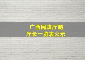 广西民政厅副厅长一览表公示