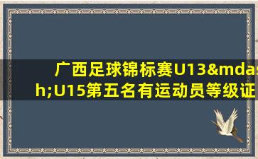 广西足球锦标赛U13—U15第五名有运动员等级证么