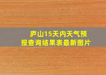 庐山15天内天气预报查询结果表最新图片