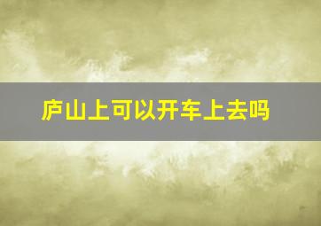 庐山上可以开车上去吗