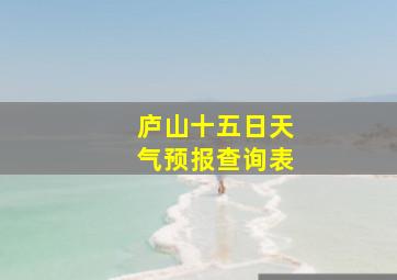 庐山十五日天气预报查询表