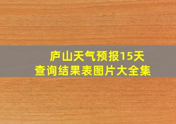 庐山天气预报15天查询结果表图片大全集