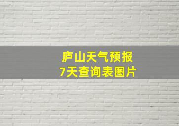 庐山天气预报7天查询表图片