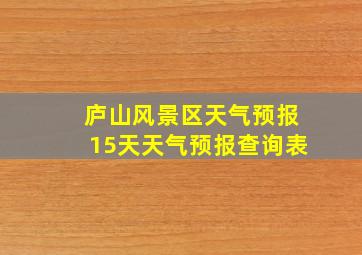 庐山风景区天气预报15天天气预报查询表