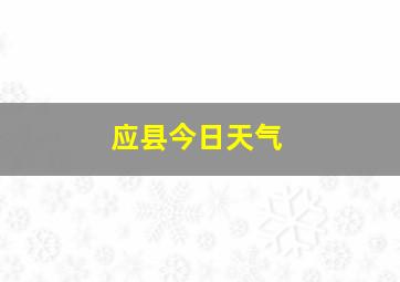 应县今日天气