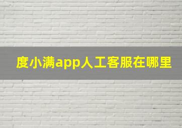 度小满app人工客服在哪里