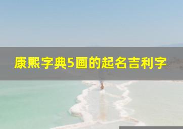 康熙字典5画的起名吉利字