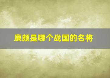 廉颇是哪个战国的名将