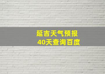 延吉天气预报40天查询百度